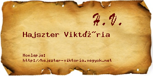 Hajszter Viktória névjegykártya